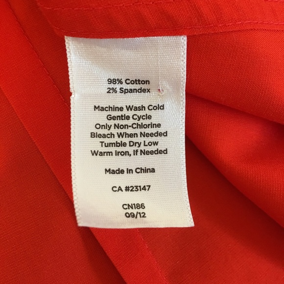 TALBOTS Poppy Red Button Down Long Sleeve Shirt 12 - Picture 4 of 4